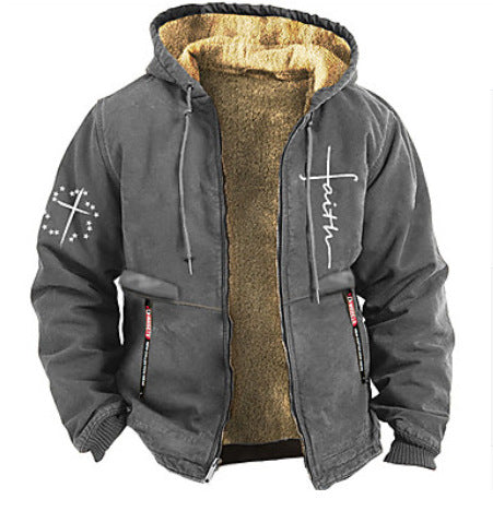 🔥🔥【S-3XL】 Modna, jesienna i zimowa, pogrubiona, aksamitna kurtka męska na co dzień-4135860