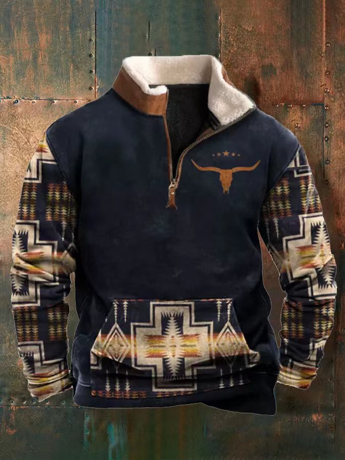 👕【S-4XL]2025 Męski modny, jesienno-zimowy, ciepły sweter z długim rękawem i nadrukiem 3D-4110584
