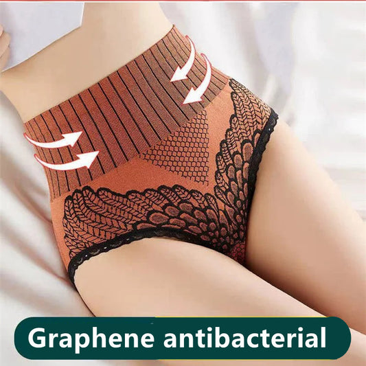 💋【Cumpărați 5 bucăți, primiți 5 bucăți gratis】 Lenjerie de corp cu talie înaltă din bumbac grafen-3916332