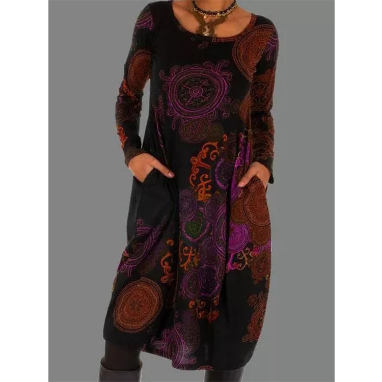 【🎄🎁 ΧΡΙΣΤΟΥΓΕΝΝΙΑΤΙΚΗ ΠΩΛΗΣΗ -49% OFF】👗2025 νέο φόρεμα με έθνικ στυλ εκτύπωσης-4107065
