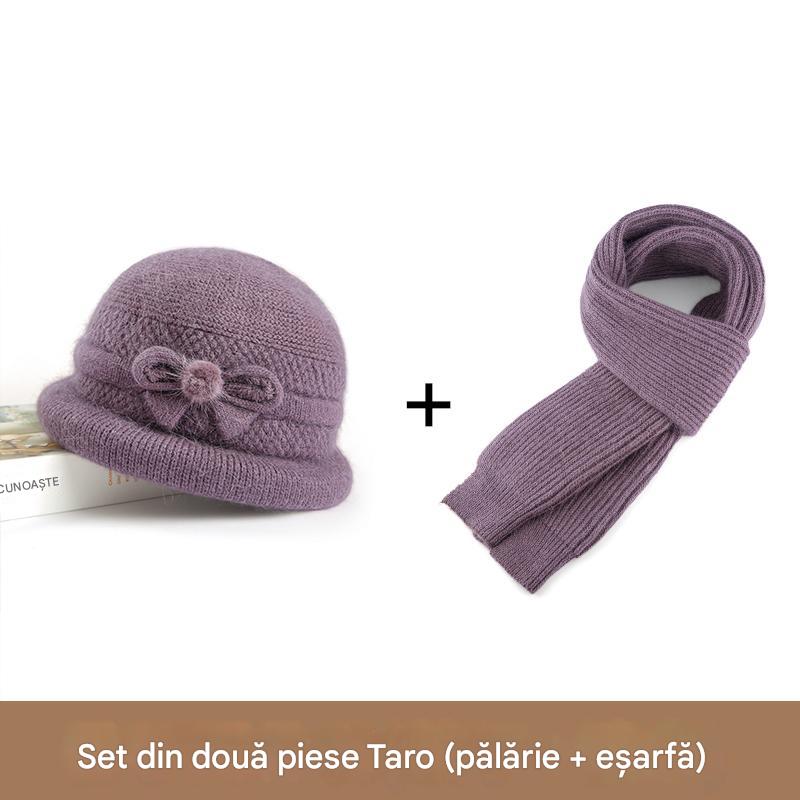🧶Pălărie + eșarfă 🧶 Însoțitor cald iarna: pălărie caldă de lână tricotată