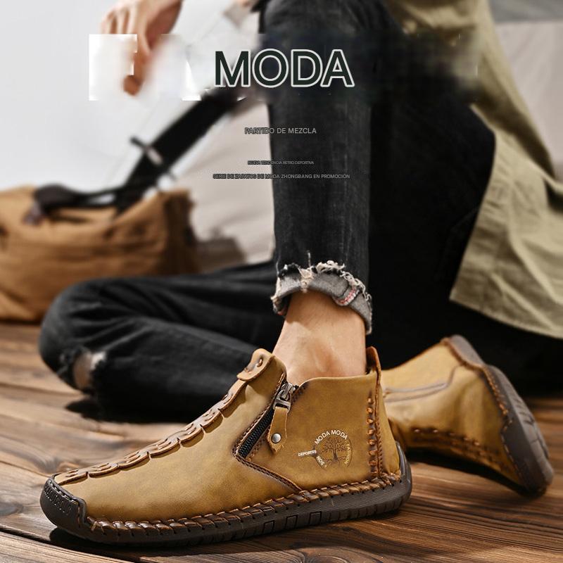 🥾Botas Martens para hombre hechas totalmente a mano con cuero genuino (tallas 38-48), con forro de felpa y cremallera – cálidas, cómodas y elegantes, ideales para el invierno.