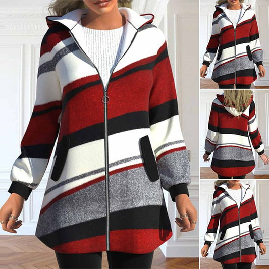💖【S-3XL】Wyprzedaż zimowa, nowa damska kurtka z kapturem, gruba i ciepła-4118103