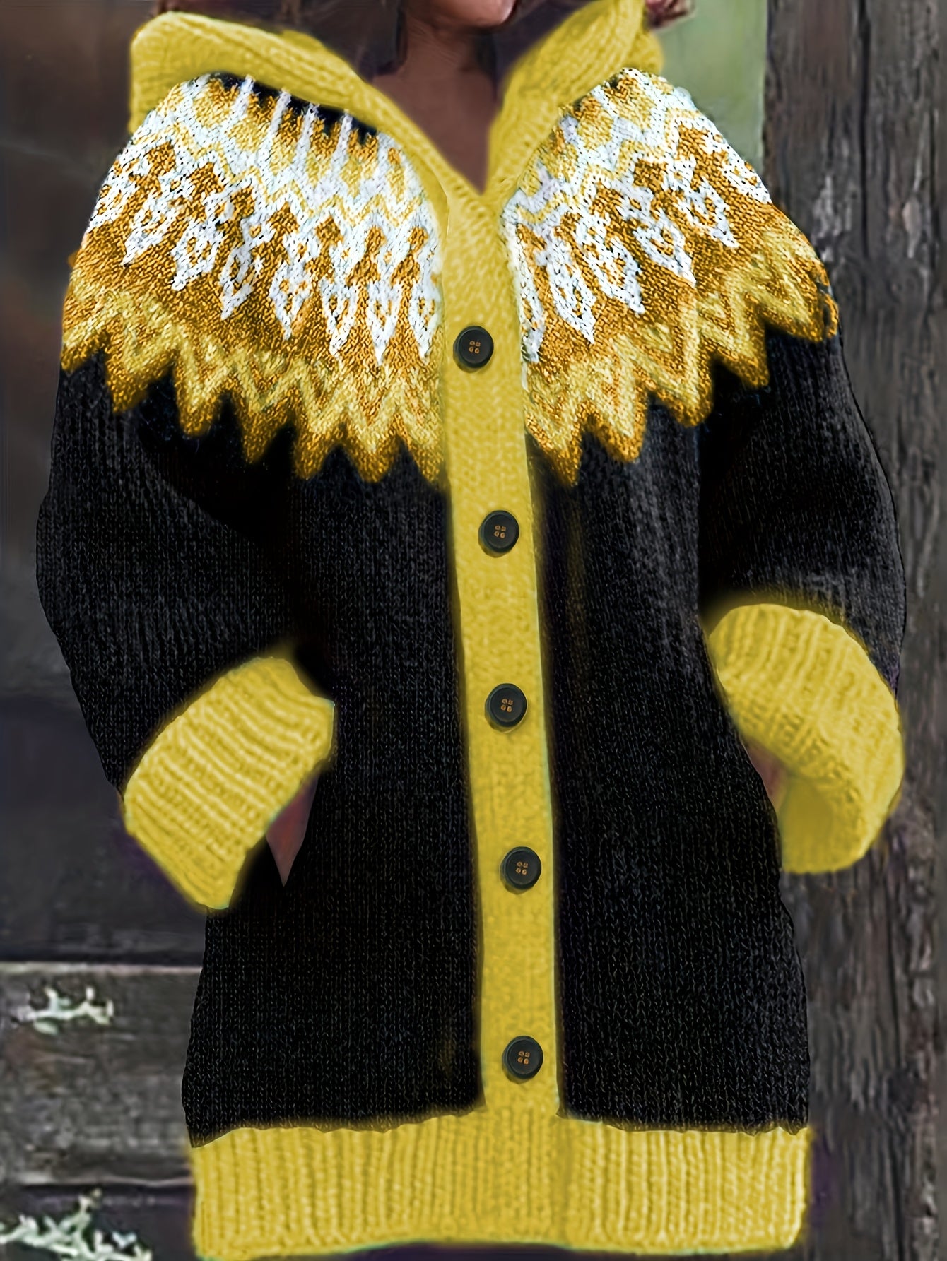 【S~5XL】✨Elegantní retro potištěná barevná bunda s kapucí