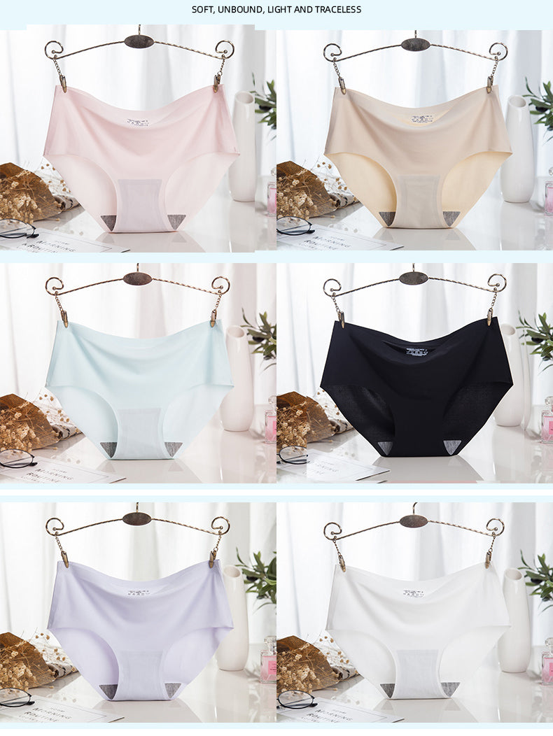 😍🛒【🔥1 set de 6 bucăți】Lenjerie intimă fără cusături pentru femei, din mătase glacială-4077583