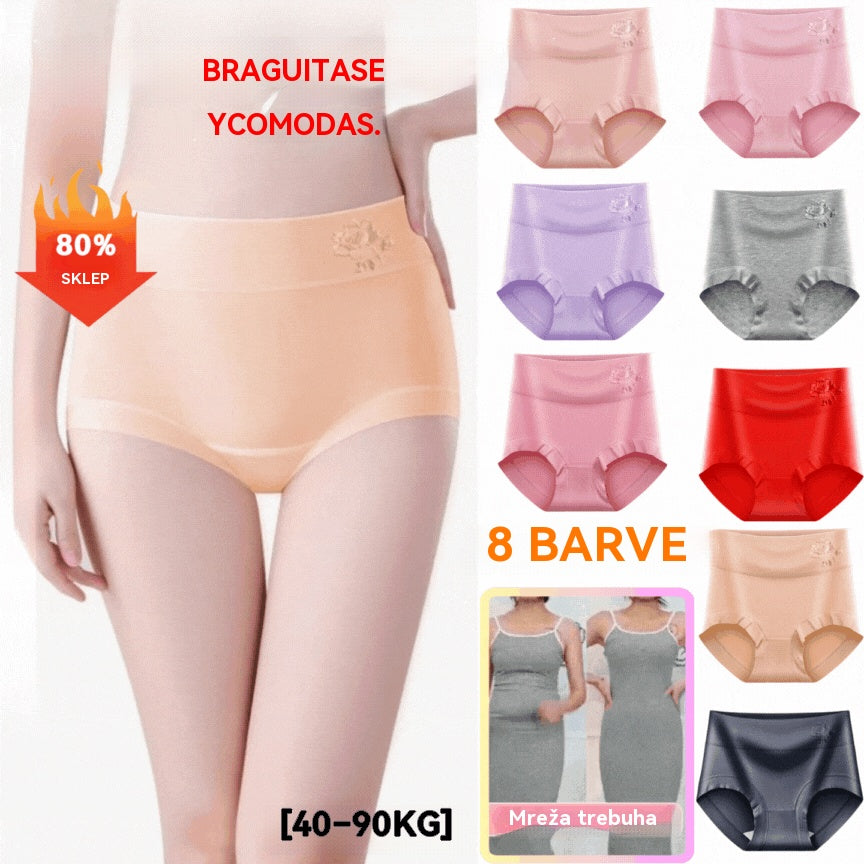 【Kupite 4 in dobite 4 gratis】Hlačke z visokim pasom, iz čistega bombaža, antibakterijske in udobne.