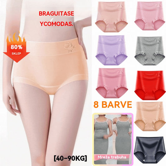 【Kupite 4 in dobite 4 gratis】Hlačke z visokim pasom, iz čistega bombaža, antibakterijske in udobne.