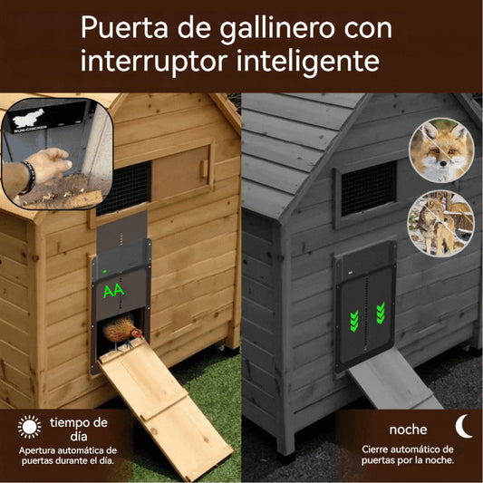¡Oferta por tiempo limitado!🔥Puerta automática para gallinero con sensor de luz.