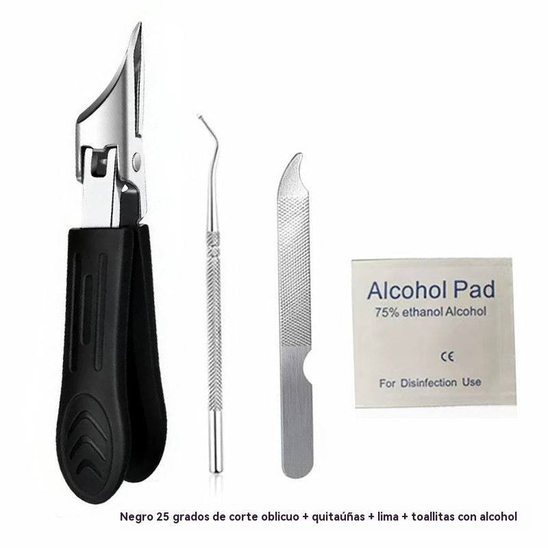 🔥【¡50% de descuento!】🔥 Cortaúñas antisalpicaduras con borde inclinado de 25° (juego de 4 piezas)