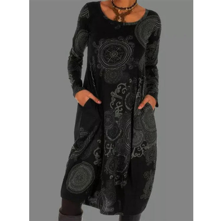 【🎄🎁 ΧΡΙΣΤΟΥΓΕΝΝΙΑΤΙΚΗ ΠΩΛΗΣΗ -49% OFF】👗2025 νέο φόρεμα με έθνικ στυλ εκτύπωσης-4107065