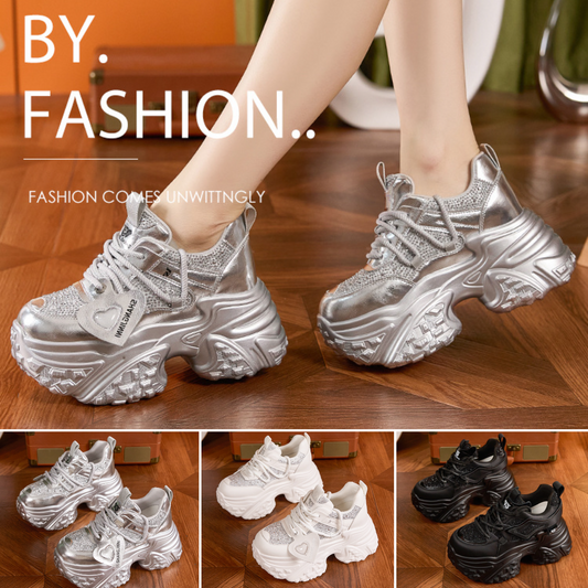 【35-40】Pantofi sport cu talpă groasă, la modă, toamna 2025 - creștere înălțime 10 cm-4092437