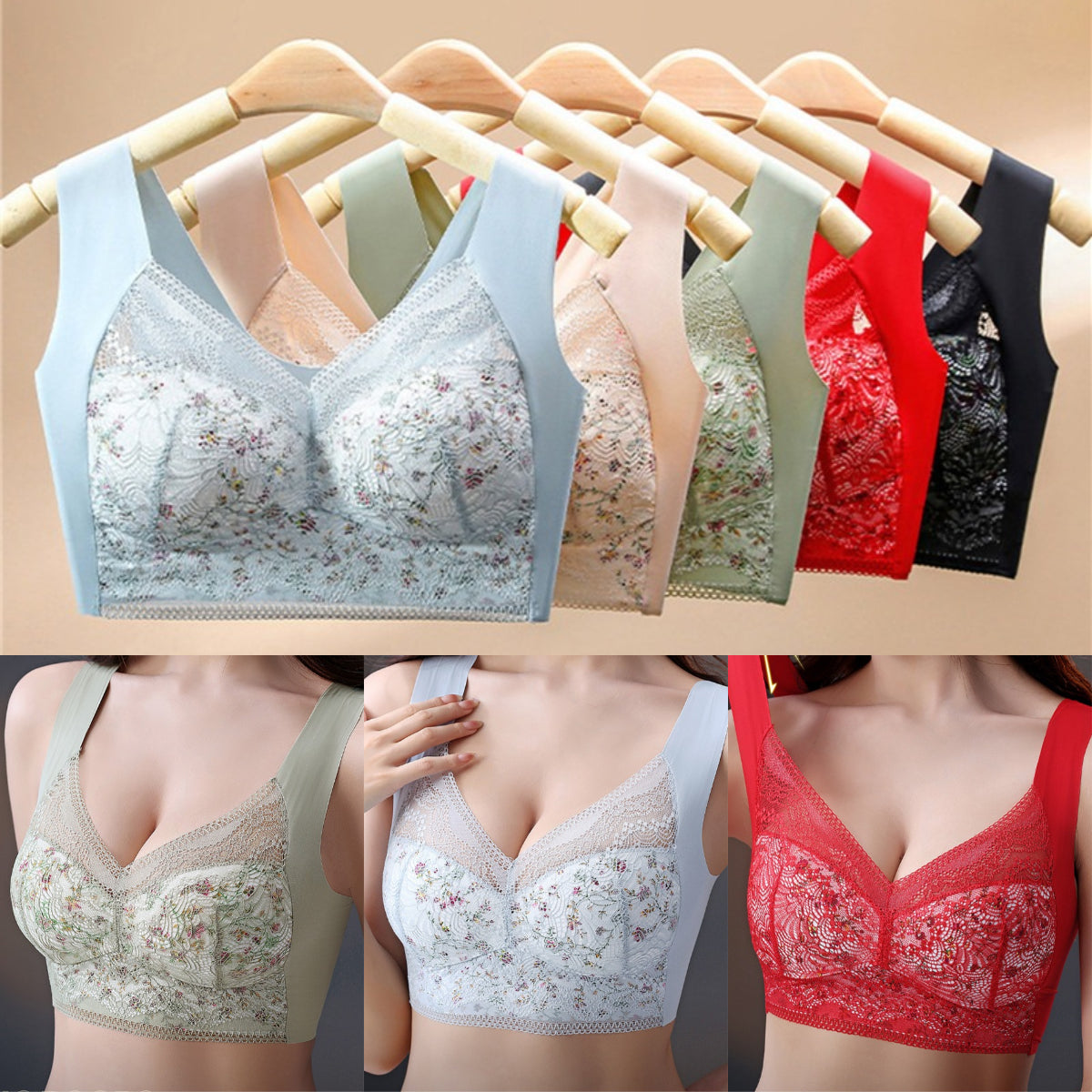 【3 sztuka】💕🎁Biustonosz Ice Silk Ultra-cienki, oddychający, regulowany [40 kg-100 kg]-4217462