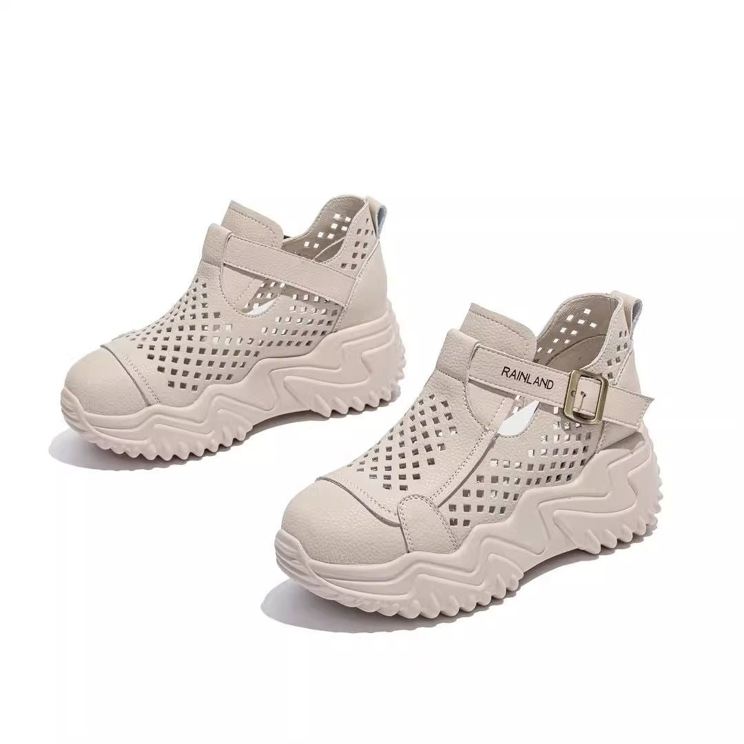 【35-40】Sandale noi, casual, respirabile, cu talpă groasă și goale-3995067