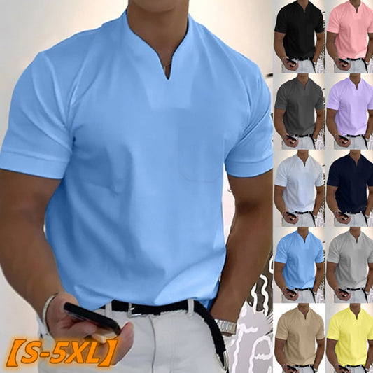 【Cumpărați 1, primiți 1 gratuit】【S-5XL】 Cămașă elastică pentru bărbați din bumbac cu mânecă scurtă de vară 2025-3912164