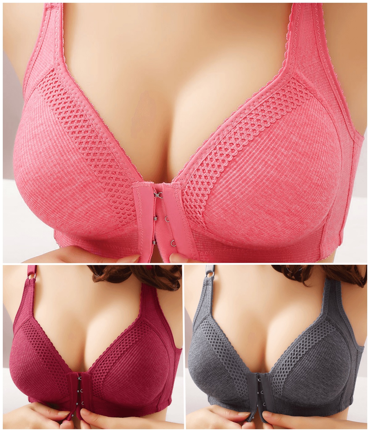 💥【3 komada】Visokokvalitetni push-up grudnjak bez šavova, moderan i seksi, sprečava opuštanje-4211351