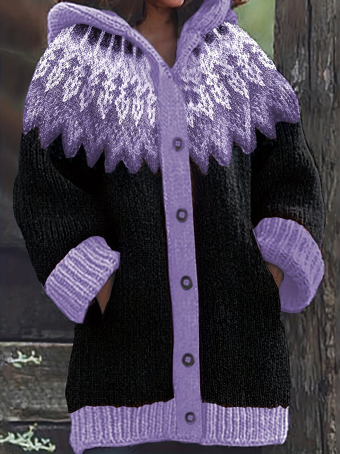 【S~5XL】✨Elegantní retro potištěná barevná bunda s kapucí