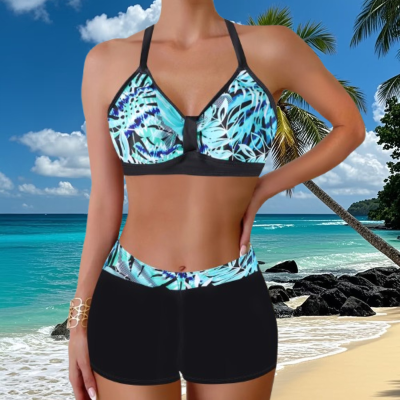 🏖️👙【Reducere limitată în timp】🌴【S-5XL】Set de costume de baie imprimate pentru vacanță la plajă 2025-3981768