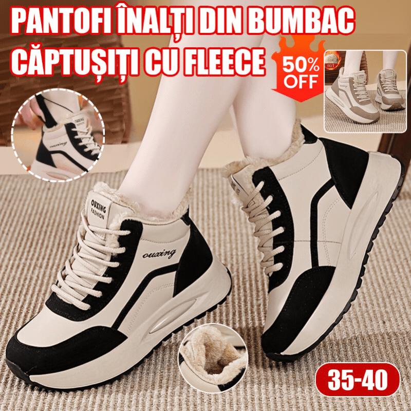 🔥【35-40】👢Cizme de iarnă pentru zăpadă, căptușeală de pluș, pantofi din bumbac antiderapante și la modă-4098421