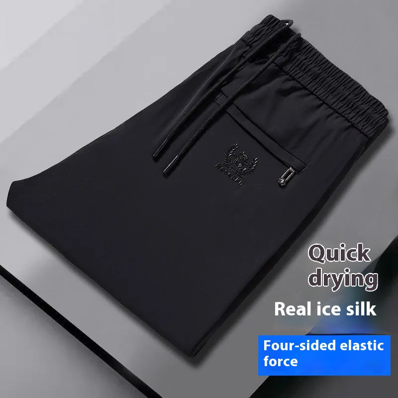 💥🔥🧊😍【M-5XL】Letní tenké kalhoty z ledového hedvábí pro volný čas pro muže