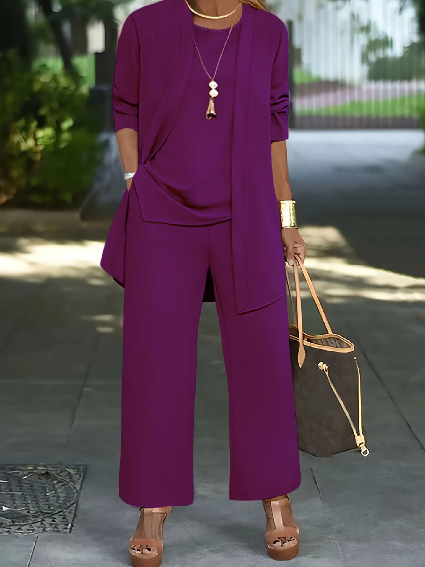🔥【Traje de tres piezas】🔥【S-5XL】 Ropa casual profesional para mujer 2026, moderna y sencilla (40-100 kg)-4261808