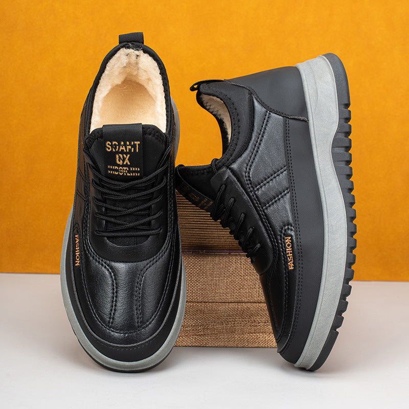 ⛄🔥【39-45】Ανδρικά χειμερινά αθλητικά παπούτσια casual 2025, γνήσιο δέρμα, αδιάβροχα, μαλακή σόλα και βελούδο, καινούργια-4140468