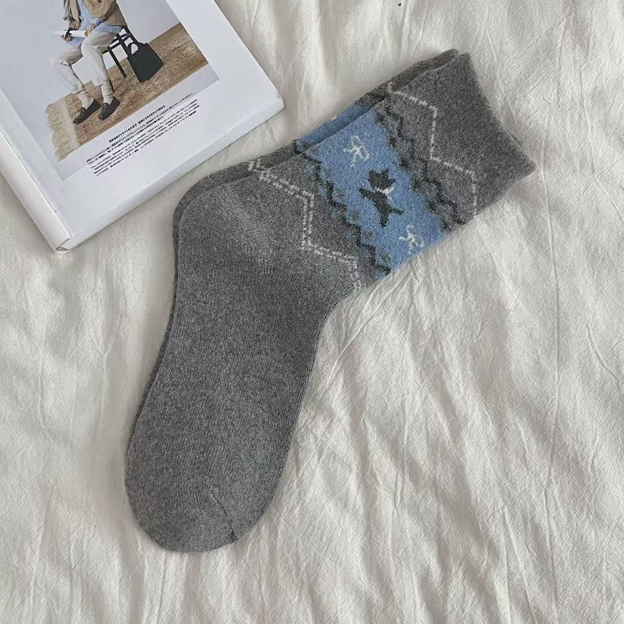 ✨🧦【5pares】💝Calcetines de algodón puro para mujer con diseño de cachorro