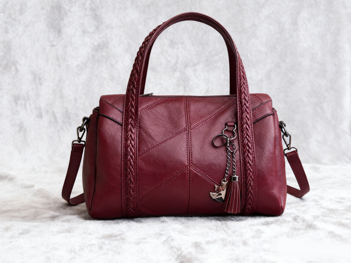 👜💟【50% ZNIŻKI】Torba z miękkiej skóry, torebka, duża pojemność, trzy przegrody, wodoodporna i odporna na zarysowania-4224385