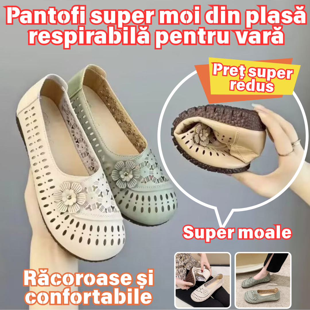 【35-40】Pantofi de dama，Pantofi cu talpă moale anti-alunecare din piele de vacă-3979335