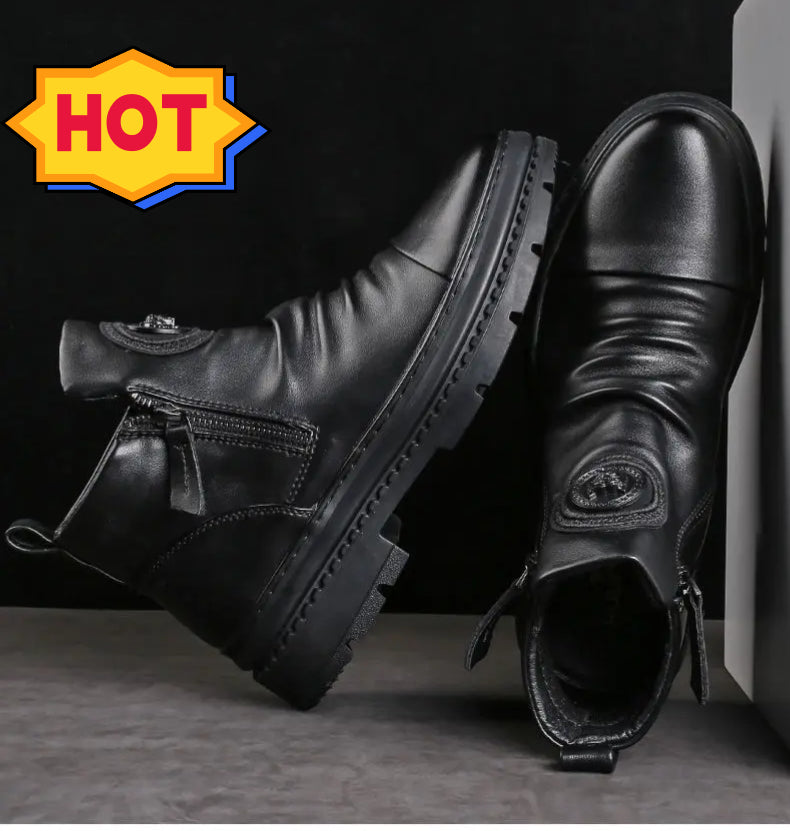 ⏳🔥Nuevos modelos de otoño e invierno 【39-44】 nuevas botas de piel para hombre, piel de vacuno de alta calidad, hechas a mano.