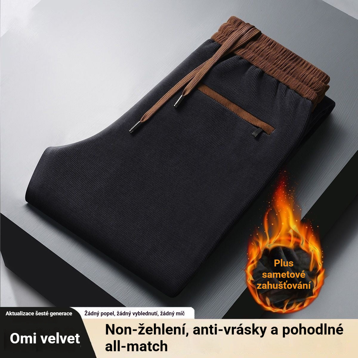 🔥 🔥Spodnie dresowe jesienno-zimowe – uniwersalne, luźne, z podszewką z polaru, wzmocnione –4217281