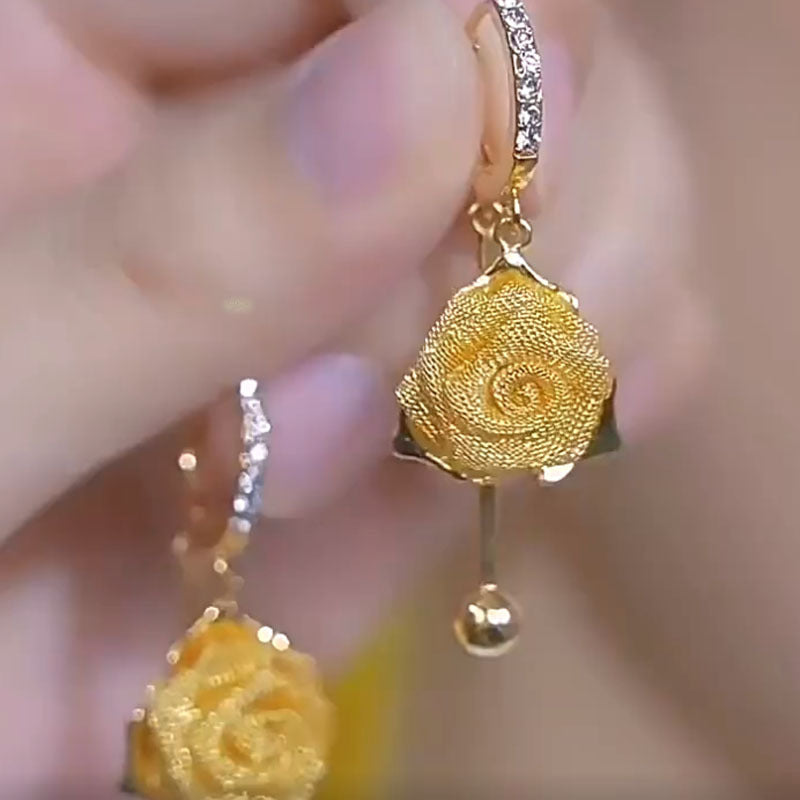 💎🔥Cumpărați 1 obțineți 1 gratuit🔥🎀Cercei unici de lux, ușori, noi 2025, cercei metalici de înaltă calitate cu trandafir-4012725