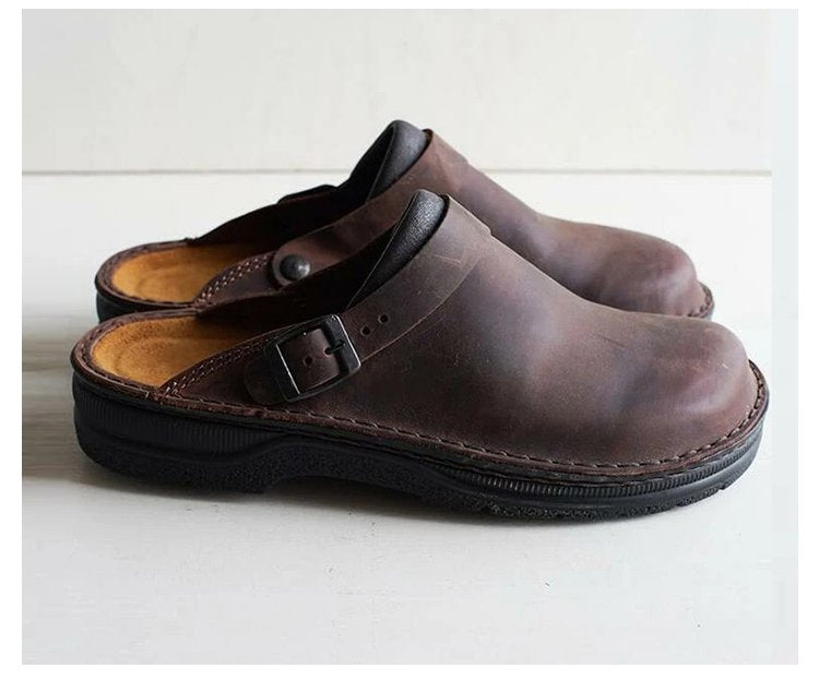 🚩😎 [38–48] 【Bestsellery premium】Wysokiej jakości, wygodne i lekkie skórzane kapcie męskie-4217472