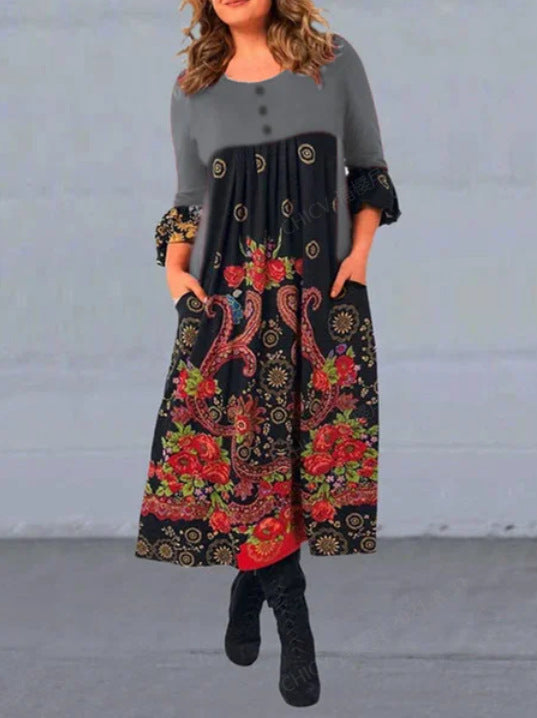 👗【S–5XL】2025 Jesień/Zima Nowa sukienka w stylu retro · Stylowa, wygodna i elegancka-4150399