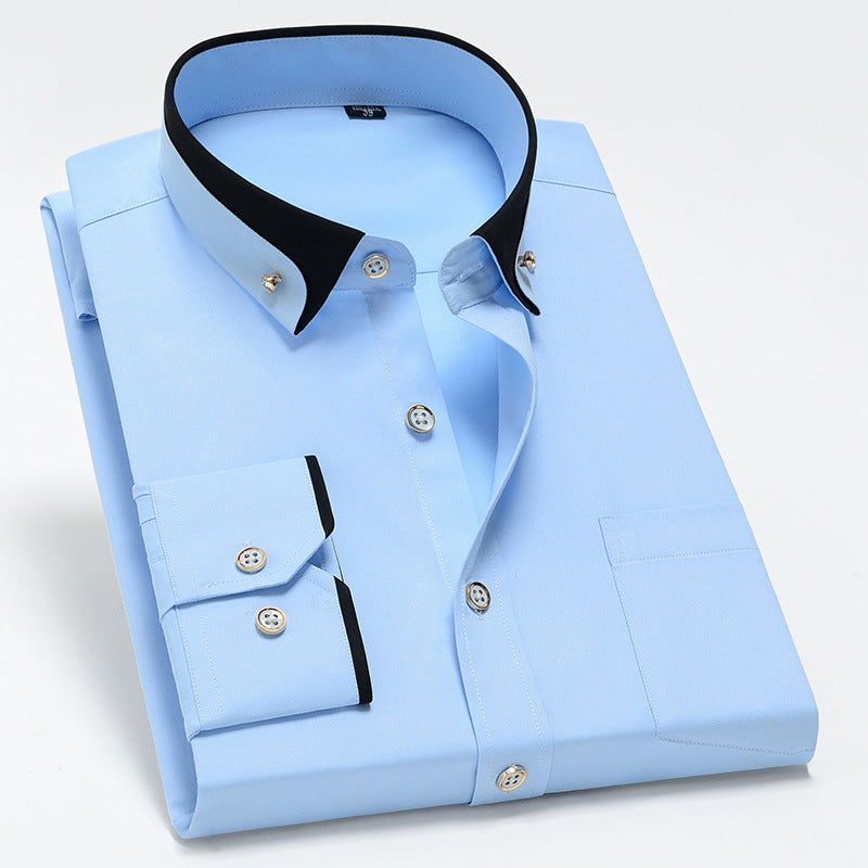 【S-4XL】👕Nowa oddychająca biznesowa koszula męska casual-4205955