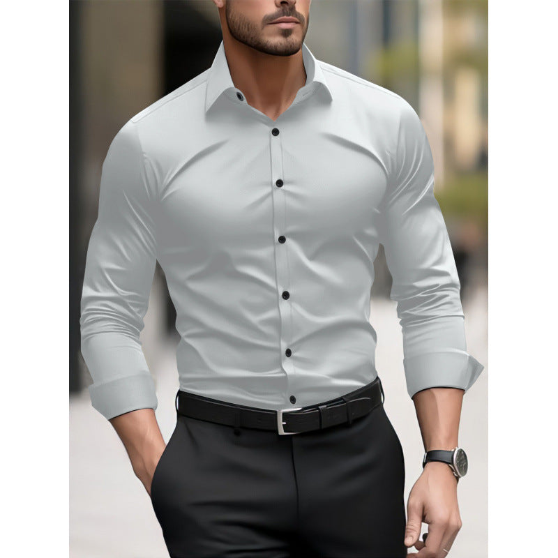 【S~6XL】Stylowa męska koszula biznesowa na co dzień z długim rękawem-4175974