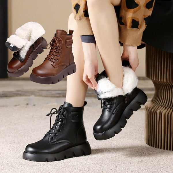 ⛄️👢【35-40】Noi cizme de iarnă cu talpă groasă plus catifea calde pentru zăpadă, cu talpă moale, impermeabile și anti-alunecare