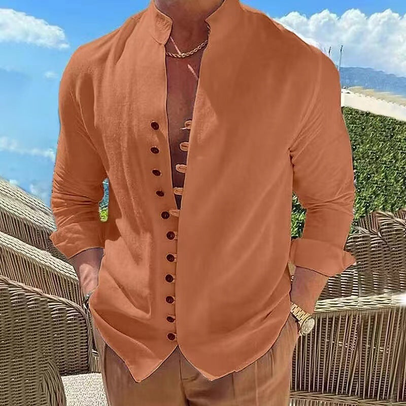👔✨[¡50% de descuento!S-3XL] Camisa de algodón con botones para hombre nueva de verano, adecuada para vacaciones, vida diaria y trabajo.