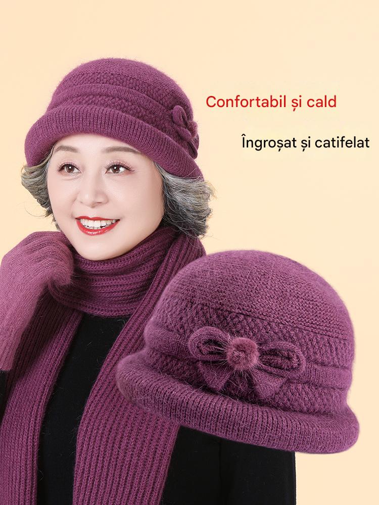 🧶Pălărie + eșarfă 🧶 Însoțitor cald iarna: pălărie caldă de lână tricotată