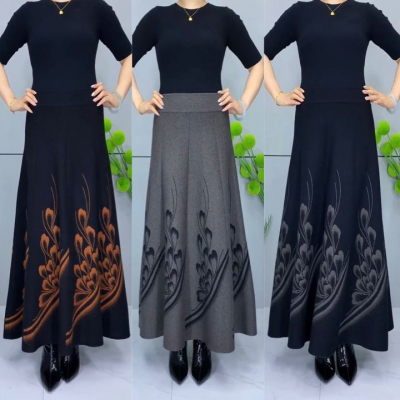 👗🎀【S-3XL】Spódnica z grubej wełny na jesień i zimę, modna i uniwersalna-4201948