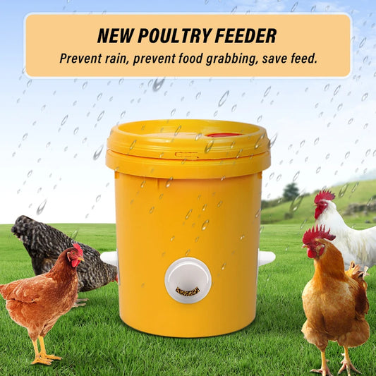🐓 Hrănitor automat pentru pui, rață și gâscă【5 alimentatoare + Perforator】