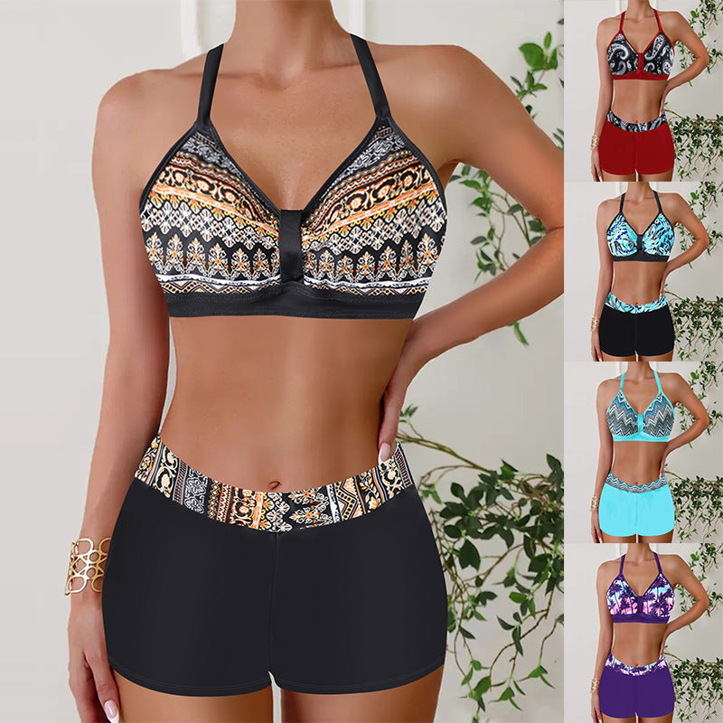 🏖️👙【Reducere limitată în timp】🌴【S-5XL】Set de costume de baie imprimate pentru vacanță la plajă 2025-3981768