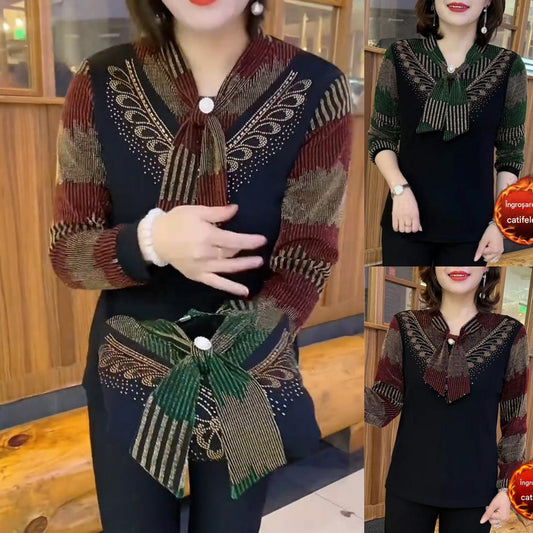 🔥🔥 Topuri cu mâneci lungi imprimate cu cusături la modă nouă 2024