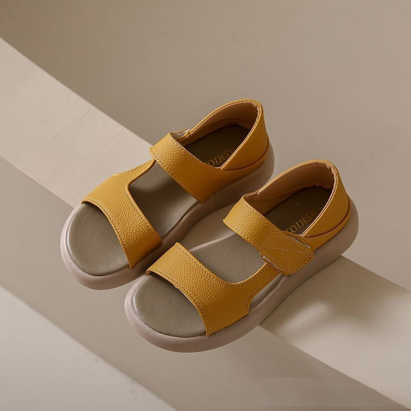 👡【35-43】2025 Sandale retro de vară pe un picior, din piele moale și talpă moale🔥-3973236