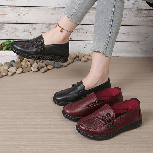 Damskie, skórzane buty antypoślizgowe, wodoodporne, z miękką podeszwą-4249267