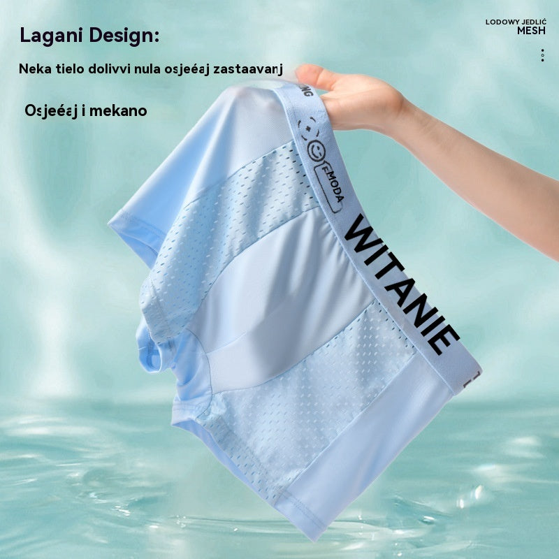 🔥【Kup 3, otrzymasz 3 gratis】 Męskie bokserki z materiału Air Mesh Ice Silk – elastyczne, wygodne i oddychające.-4234873