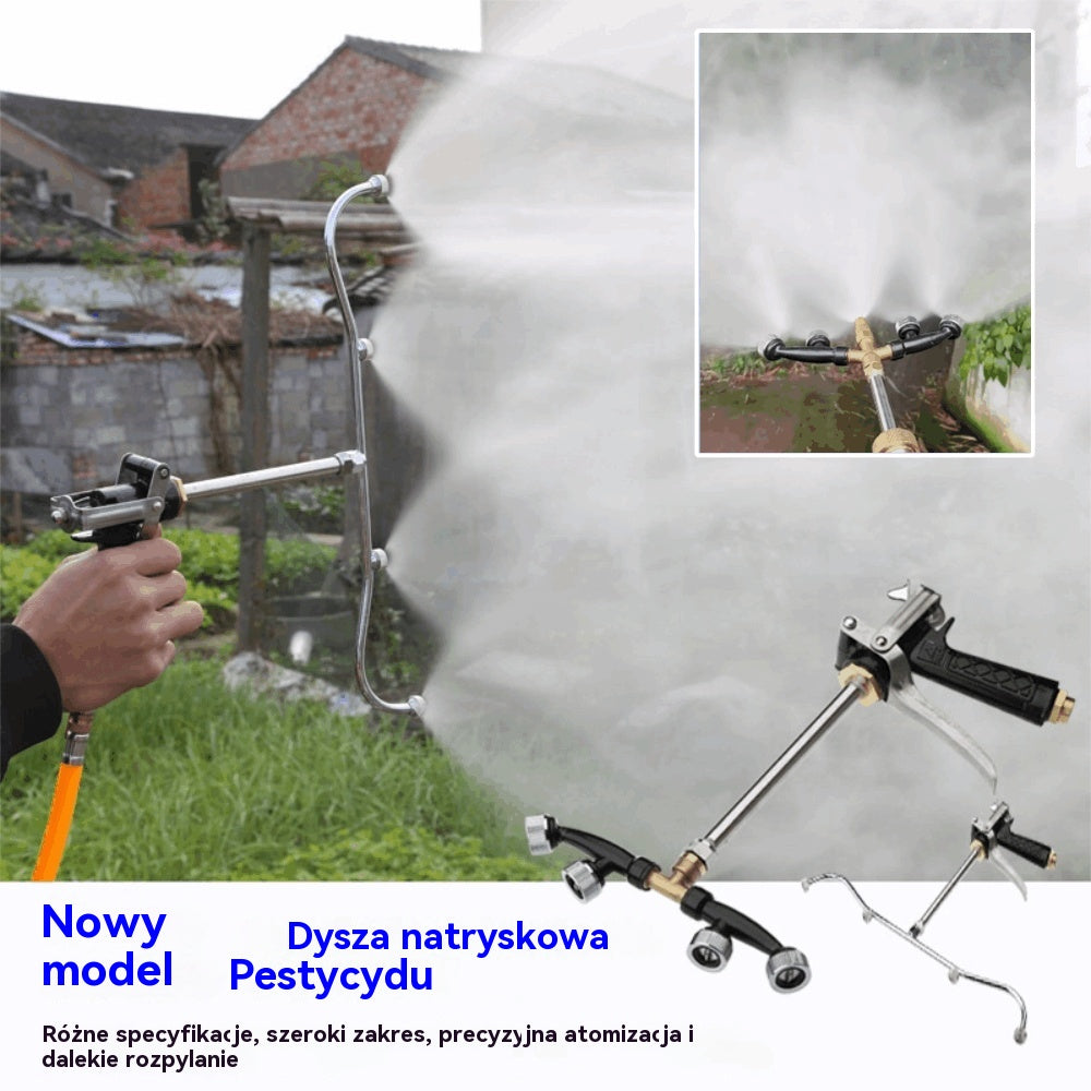 💦💦Nowy pistolet natryskowy o szerokim obszarze i drobnej mgiełce z czterema głowicami w kształcie wachlarza, wykonanymi ze stali nierdzewnej, odpornej na rdzę-4247281