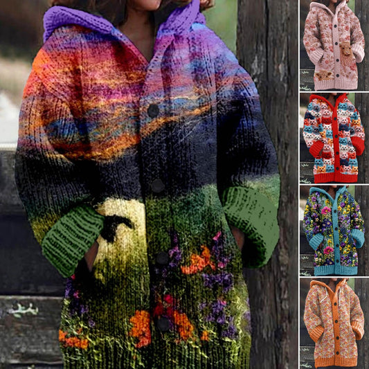 🏆【Kiváló minőségű pulóver】【S-6XL】🥰Új kényelmes retro kardigán pulóver