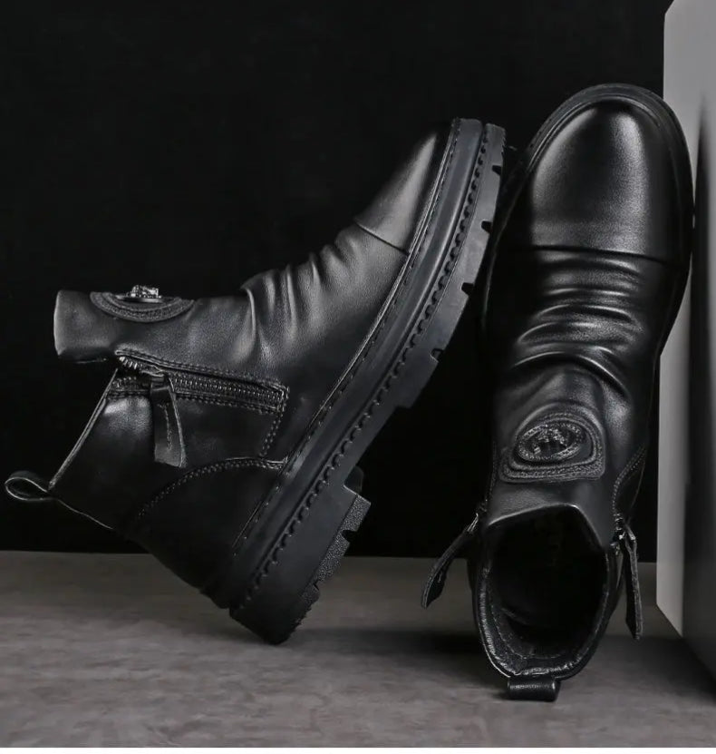 ⏳🔥Nuevos modelos de otoño e invierno 【39-44】 nuevas botas de piel para hombre, piel de vacuno de alta calidad, hechas a mano.