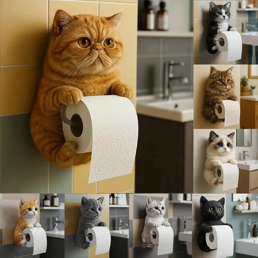 🐱【Cumpărați 1 obțineți 1 gratuit】Suport de hârtie igienică cu tema pisicii drăguțe-4049965