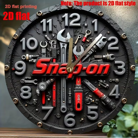 Dekorace ciferníku mechanických hodin v industriálním provedení - vhodná do garáží, ateliérů a prostor pouze pro muže.-4190719